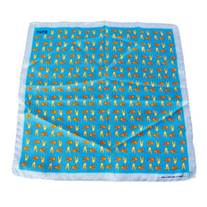 FEFE BLUE, SKY BLUE & YELLOW PAISLEY POCKET SQUARE | MENS SIZE 32CM